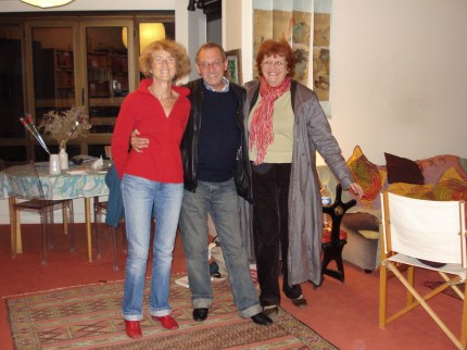 Sylvie, Serge and Jocelyne, animated friends (and singers) at Sylvie's apartment