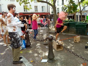 A "Pig" jumps obstacles